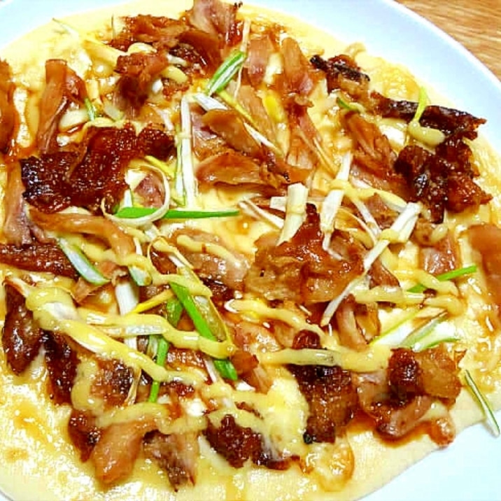残ったローストチキンで照り焼きチキンピザ レシピ 作り方 By デラみーやん 楽天レシピ